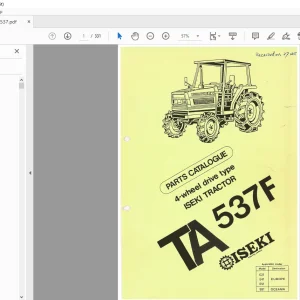 Iseki TA 537F Wheel Drive Parts Manual  PDF