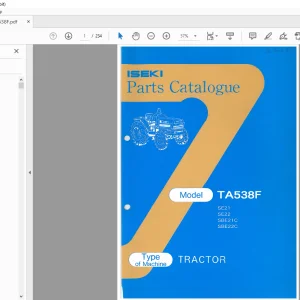 Iseki TA 538F Tractor Parts Manual  PDF