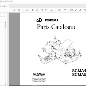 Iseki Tractor SCMA48 SCMA54 Mower Parts Manual - PDF DOWNLOAD
