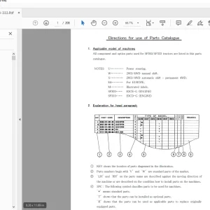 Iseki Tractor SF303/SF333 Parts Manual PDF DOWNLOAD