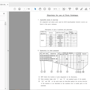 Iseki Tractor SG13 Lawn & Garden Parts Manual - PDF DOWNLOAD