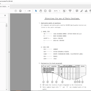 Iseki Tractor SG133H Lawn & Garden Parts Manual - PDF DOWNLOAD