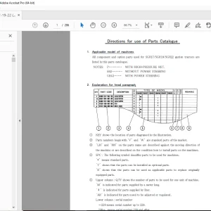 Iseki Tractor SGR17/SGR19/SGR22/Parts Manual - PDF DOWNLOAD