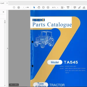 Iseki Tractor TA545 Parts Manual -  PDF DOWNLOAD