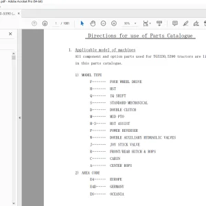 Iseki Tractor TFG5330  TG5390 Parts Manual - PDF  DOWNLOAD