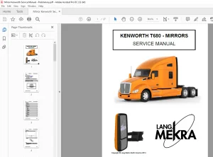 KENWORTH T680 MIRRORS SERVICE MANUAL - PDF DOWNLOAD