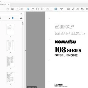KOMATSU 108 SERIES DIESEL ENGINE SHOP MANUAL - PDF DOWNLOAD