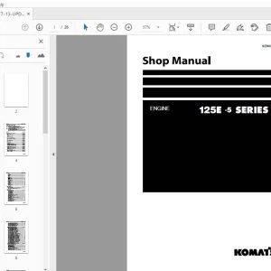 KOMATSU 125E-5 SERIES ENGINE SHOP MANUAL SEN00177-13 - PDF DOWNLOAD