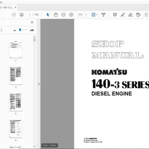KOMATSU 140-3 Series Diesel Engine Shop Manual SEBM022214 - PDF DOWNLOAD
