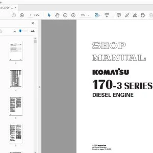 KOMATSU 170-3 SERIES DIESEL ENGINE SHOP MANUAL SEBM023412 - PDF DOWNLOAD
