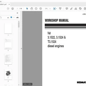 KOMATSU 3.1522, 3.1524 & T3.1524 DIESEL ENGINES WORKSHOP MANUAL - PDF