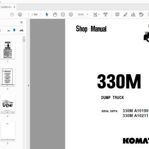KOMATSU 330M DUMP TRUCK SHOP MANUAL DG728 - PDF DOWNLOAD