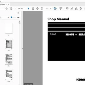 KOMATSU 3D95E -1 SERIES SHOP MANUAL SEN06834-04 - PDF DOWNLOAD