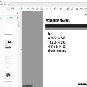 KOMATSU 4.2482, 4.248 T4.236, 4.236, 4.212 & T4.38 diesel engines WORKSHOP MANUAL 4799004M1- PDF