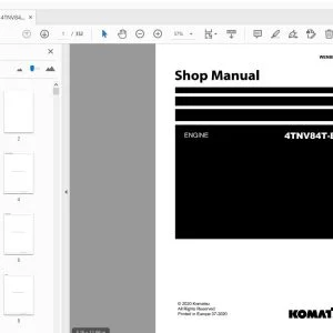 KOMATSU 4TNV84T-B ENGINE SHOP MANUAL WENBM00210 - PDF DOWNLOAD