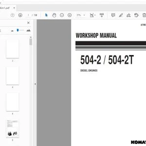KOMATSU 504-2/504-2T DIESEL ENGINES WORKSHOP MANUAL 4799 006 M1 - PDF DOWNLOAD