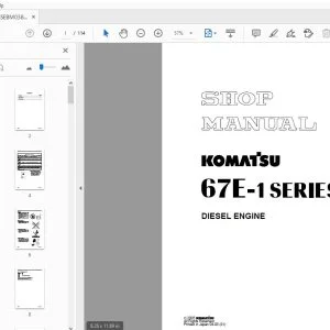 KOMATSU 67E-1 SERIES DIESEL ENGINE SHOP MANUAL - PDF DOWNLOAD