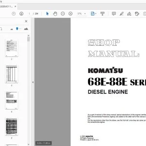 KOMATSU 68E-88E SERIES DIESEL ENGINE SHOP MANUAL SEBM011501 - PDF DOWNLOAD