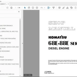 KOMATSU 68E-88E SERIES DIESEL ENGINE SHOP MANUAL SEBM011501 - PDF DOWNLOAD