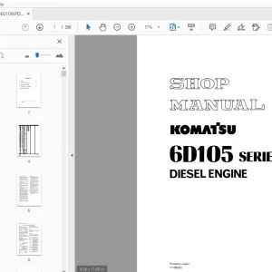KOMATSU 6D105 SERIES DIESEL ENGINE SHOP MANUAL SEBE61360109 - PDF DOWNLOAD
