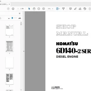KOMATSU 6D140-2 SERIES DIESEL ENGINE SHOP MANUAL SEBM008613 - PDF