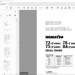 KOMATSU 72-2, 78-1, 75-2, 84-2 SERIES DIESEL ENGINE SHOP MANUAL (SEBM002400) - PDF DOWNLOAD