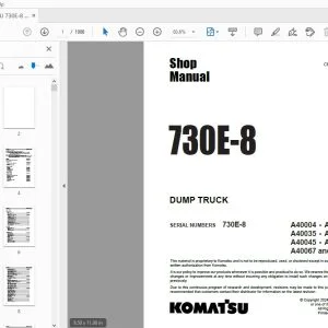 KOMATSU 730E-8 DUMP TRUCK SHOP MANUAL CEBM032406 - PDF DOWNLOAD