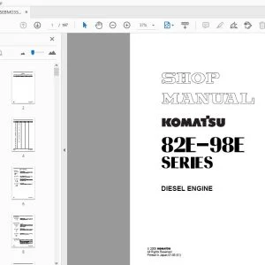 KOMATSU 82E-98E SERIES DIESEL ENGINE SHOP MANUAL SEBM035103 - PDF