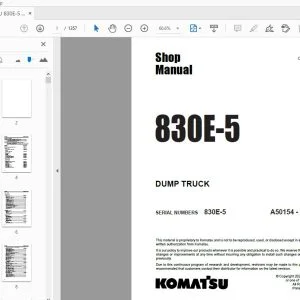 KOMATSU 830E-5 DUMP TRUCK SHOP MANUAL CEBM035504 - PDF DOWNLOAD