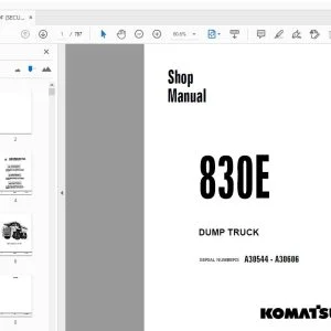 KOMATSU 830E DUMP TRUCK SHOP MANUAL DG734 - PDF DOWNLOAD