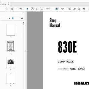 KOMATSU 830E DUMP TRUCK SHOP MANUAL DG753 - PDF DOWNLOAD