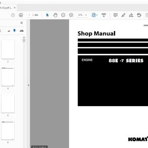 KOMATSU 88E-7 SERIES ENGINE SHOP MANUAL SEN06599-02 - PDF DOWNLOAD
