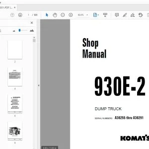 KOMATSU 930E-2 DUMP TRUCK SHOP MANUAL CEBM014001 - PDF DOWNLOAD