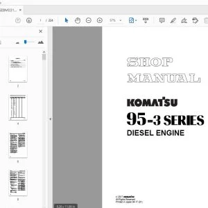KOMATSU 95-3 SERIES DIESEL ENGINE SHOP MANUAL SEBM031002 - PDF DOWNLOAD