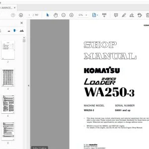 KOMATSU AVANCE LOADER WA250-3 SHOP MANUAL SEBM005906 - PDF DOWNLOAD