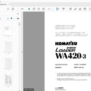 KOMATSU AVANCE LOADER WA420-3 SHOP MANUAL SEBM006204 - PDF DOWNLOAD