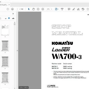 KOMATSU AVANCE LOADER WA700-3 SHOP MANUAL SEBM013316 - PDF DOWNLOAD