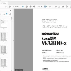 KOMATSU AVANCE LOADER WA800-3 SHOP MANUAL SEBM013419 - PDF DOWNLOAD