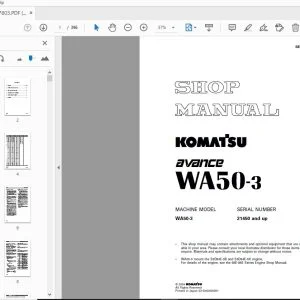 KOMATSU AVANCE WA50-3 SHOP MANUAL SEBM017803 - PDF DOWNLOAD