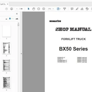 KOMATSU BX50 Series FORKLIFT TRUCK SHOP MANUAL BEB17E1-07 - PDF DOWNLOAD