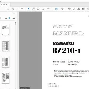 KOMATSU BZ210-1 SHOP MANUAL SEBM031101 - PDF DOWNLOAD