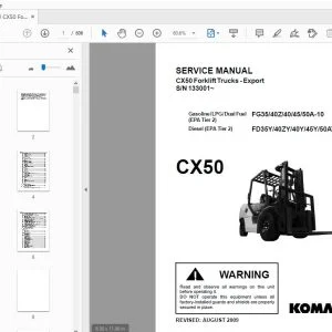 KOMATSU CX50 Forklift Trucks - Export Service Manual SM207 - PDF DOWNLOAD