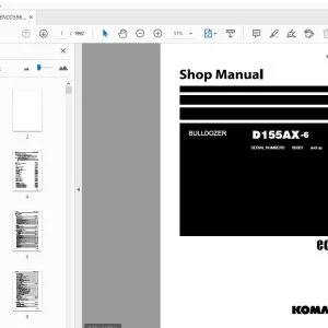 KOMATSU D155AX-6 BULLDOZER SHOP MANUAL SN:80001 and up - PDF