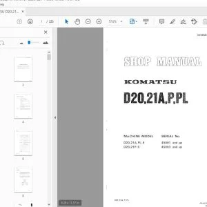 KOMATSU D20,21A,P,PL SHOP MANUAL SEBM0101D00 - PDF DOWNLOAD