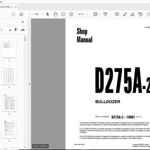 Komatsu D275A-2 Bulldozer Repair Manual SEBM000207 PDF Download
