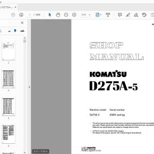 KOMATSU D275A-5 SHOP MANUAL SEBM026314 - PDF DOWNLOAD