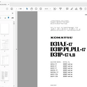 KOMATSU D31A,E-17 D31P,PL,PLL-17 D31P-17A,B SHOP MANUAL SEBM0114C04 - PDF DOWNLOAD