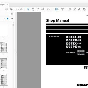 KOMATSU D31EX-22 D31PX-22 D37EX-22 D37PX-22 BULLDOZER SHOP MANUAL SEN04343-12 - PDF DOWNLOAD