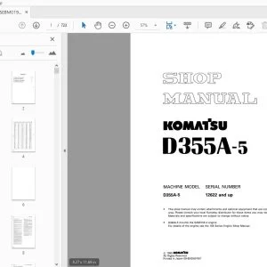 KOMATSU D355A-5 SHOP MANUAL SEBM01950508 - PDF DOWNLOAD