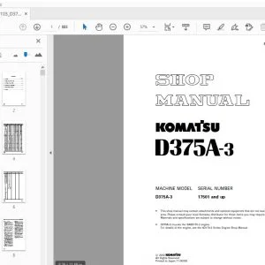 KOMATSU D375A-3 SHOP MANUAL SEBM016103 - PDF DOWNLOAD